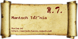 Mantsch Ténia névjegykártya
